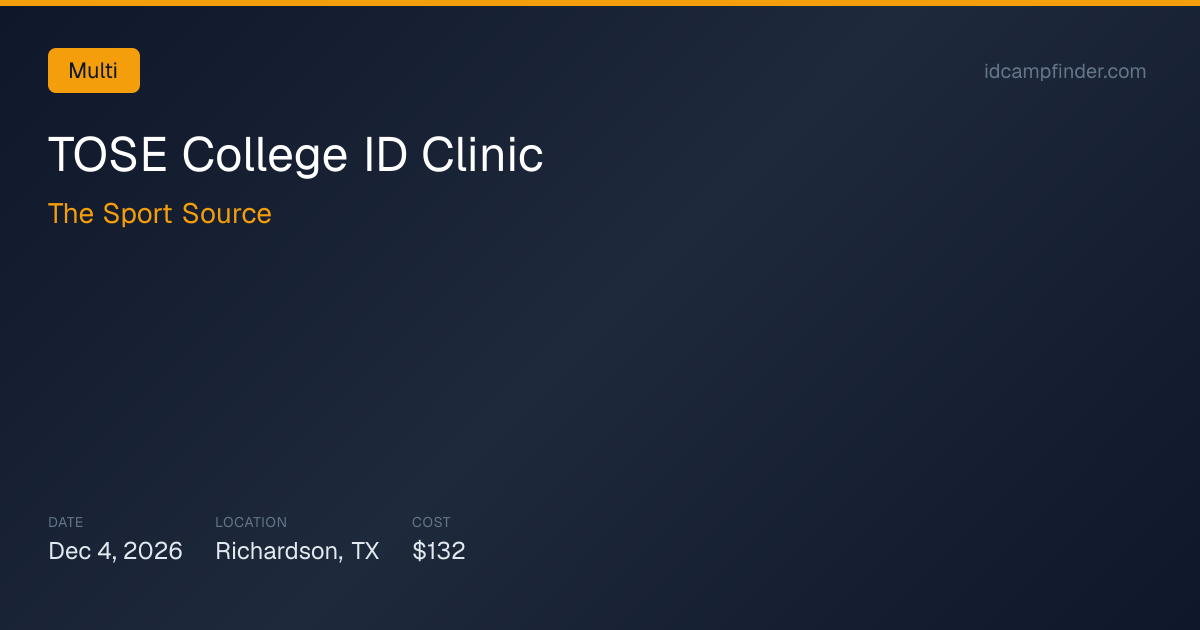 TOSE College ID Clinic 2026 — Dates, Cost & Info | IDCampFinder ...